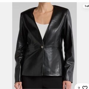 Elie Tahari Faux Leather Blazer